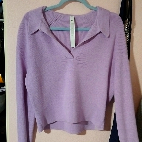 lululemon athletica Sweaters - Lululemon Crop Sweater LAVENDER PURPLE